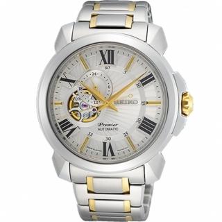 【SEIKO 精工】Premier 羅馬鏤空設計機械時尚腕錶(4R39-00S0KS)