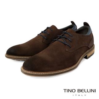 【TINO BELLINI 貝里尼】葡萄牙進口撞色鞋帶牛皮紳士綁帶鞋-男 HM4O0009-6