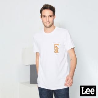 【Lee 官方旗艦】男裝 短袖T恤 / 口袋印花 經典白 標準版型(LL200271K14)