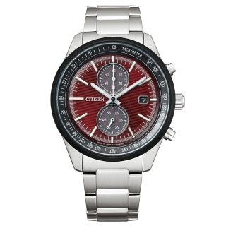 【CITIZEN 星辰】GENTS東京紅限量版 計時碼錶鋼帶腕錶-41mm(CA7034-96W)