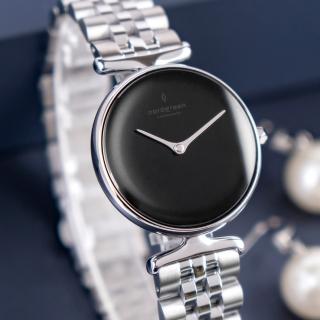 【Nordgreen】ND手錶 Unika 獨特 32mm 月光銀殼×黑面 月光銀五珠精鋼錶(UN32SI5LSIBL)