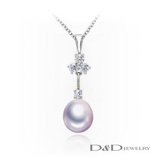 【D&D JEWELRY】雅緻天然珍珠項鍊 925銀(珍珠項鍊-紫)