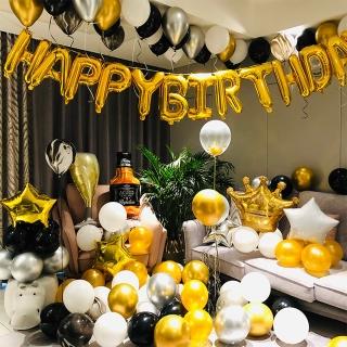 【生活King】皇冠主題派對氣球套餐組(派對氣球 生日佈置)