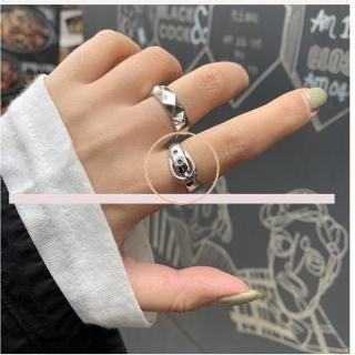 【HaNA 梨花】韓國個性潮流銀飾．皮帶扣環戒指