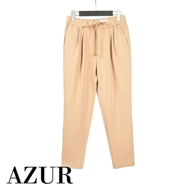 【AZUR】優雅風格綁帶寬版長褲-2色