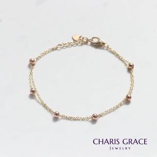 【CHARIS & GRACE 佳立思珠寶】14K金 手鍊 金球雙色金雙環手鍊