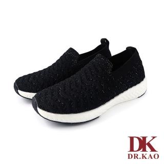 【DK 高博士】編織單色休閒氣墊鞋 73-0114-90 黑色
