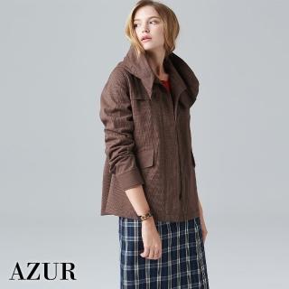 【AZUR】流行連帽長版防風外套-2色