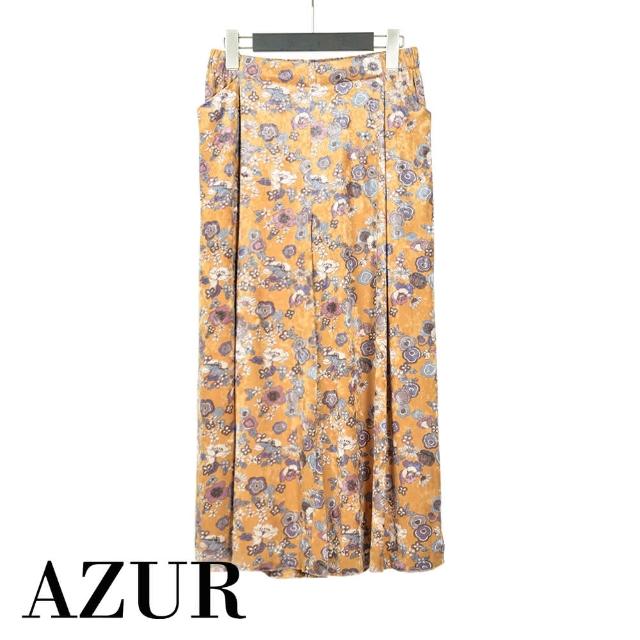 【AZUR】幾何花紋寬褲-2色