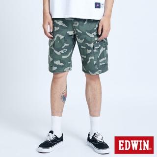 【EDWIN】男裝 JERSEYS EJ3棉迷彩工作短褲(墨綠色)