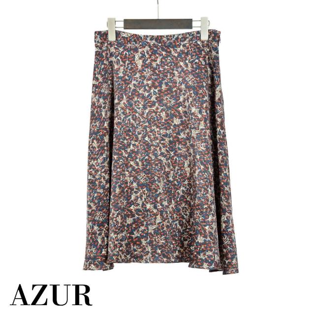 【AZUR】優雅風格印花百褶裙-2色