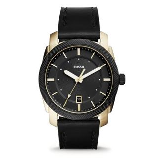 【FOSSIL】爵士都會時尚腕錶 男錶-黑x金框/42mm(FS5263)