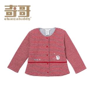 【奇哥官方旗艦】開心雪季外套-紅條紋(1-3歲)