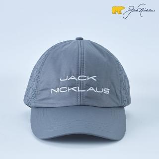【Jack Nicklaus】金熊GOLF英文LOGO可調節式帽(灰色)
