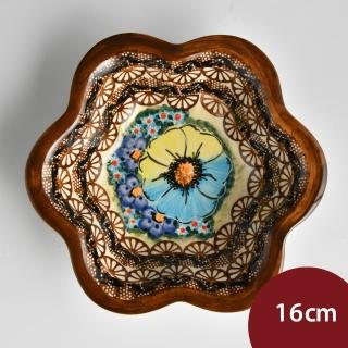 【波蘭陶】Cerraf 花型深盤 造型盤 陶瓷盤 菜盤 水果盤 沙拉盤 16cm 波蘭手工製(極光冰河系列)
