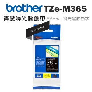 【brother】TZe-M365 質感消光標籤帶(36mm 消光黑底白字)