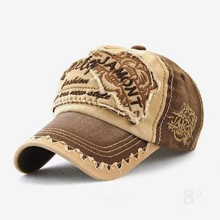 【89 zone】歐美刺繡彎簷 棒球帽 防風帽 遮陽帽(咖啡)