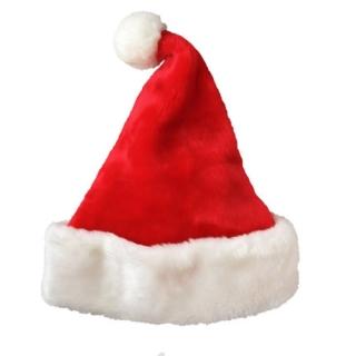 【89 zone】聖誕短毛絨聖誕老人 派對帽 聚會帽 聖誕節 騎行帽 套頭帽 頭巾帽(紅)