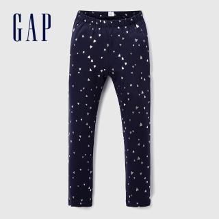 【GAP】女幼童裝 印花鬆緊褲-藏藍色(793891)