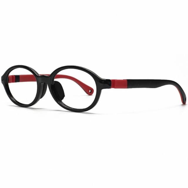 【FitGlasses】矽膠兒童眼鏡 兒控鏡片專用(紅黑色#8002-C1)