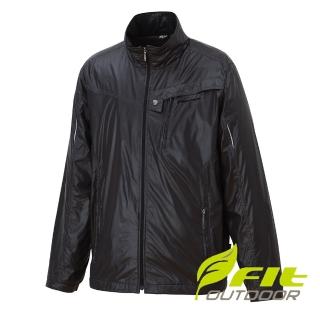 【Fit 維特】男-天鵝絨抗風保暖外套-經典黑 EW1302-79(保暖外套/連帽外套/風衣/衝鋒衣/羽絨衣)