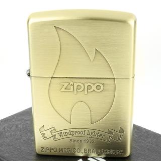 【Zippo】日系~火焰商標圖案蝕刻加工打火機(銅古美款)