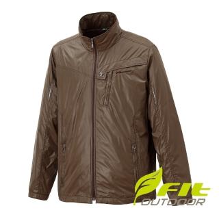【Fit 維特】男-天鵝絨抗風保暖外套-摩卡色 EW1302-05(保暖外套/連帽外套/風衣/衝鋒衣/羽絨衣)