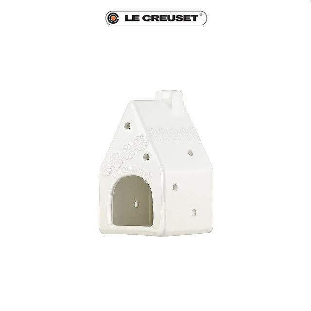 【Le Creuset】瓷器蕾絲花恬小屋造型燭台(蛋白霜)