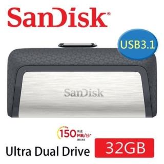 【SanDisk 晟碟】[全新版]32GB Ultra USB3.1 Type -C 150MB/秒 雙用隨身碟(USB 3.1 Type-C 雙用隨身碟)