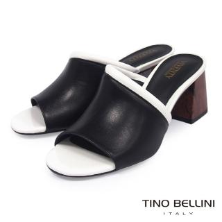 【TINO BELLINI 貝里尼】巴西進口俐落曲線鞋面高跟涼拖鞋FSV0001(黑)