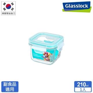 【Glasslock】強化玻璃微波保鮮盒-方形210ml