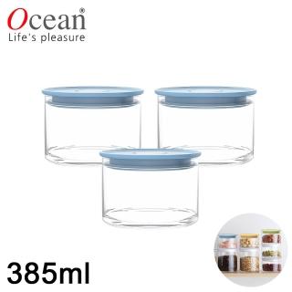 【Ocean】NORMA系列儲物/儲存玻璃真空罐385ML-3入/組(四色任選)