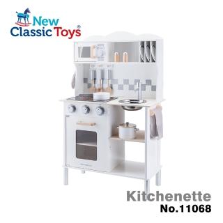 【New Classic Toys】聲光小主廚木製廚房玩具-天使白 11068(通過ST安全玩具檢驗 配件12件組)