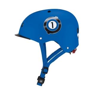 【GLOBBER 哥輪步】法國 ELITE 安全帽 XS-賽車藍(LED警示燈、護具、防護、防摔)