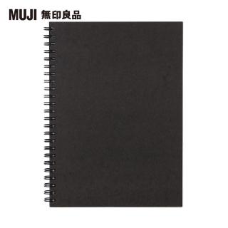 【MUJI 無印良品】雙環筆記本/空白/80張.A5.深灰