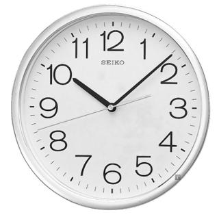 【SEIKO 精工】指針式時尚時鐘 掛鐘-銀框(QXA014S)