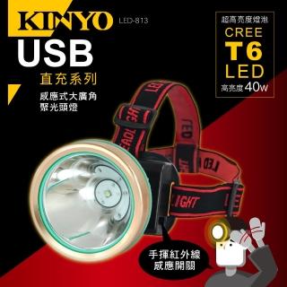 【KINYO】感應式大廣角聚光頭燈(LED-813)