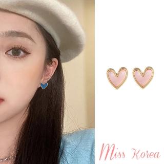 【MISS KOREA】韓國設計S925銀針甜美小愛心氣質耳釘(2色任選)