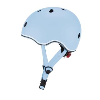 【GLOBBER 哥輪步】法國 GO‧UP 安全帽 XXS-粉藍(LED警示燈、護具、防護、防摔)