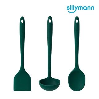 【韓國sillymann】一體成型三件組（煎鏟+拌炒勺+湯勺）-小松綠(可進洗碗機高溫清潔可沸水消毒)
