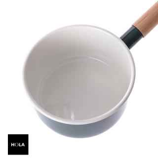 【HOLA】琺瑯單柄調理鍋16cm-煙霧藍