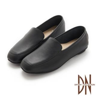 【DN】休閒鞋_MIT真皮素面縫線造型平底鞋(黑)