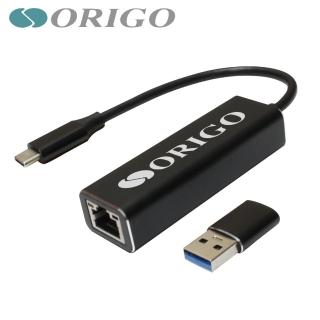 【ORIGO】OTC-25T(USB3.1 Type-C 2.5G轉RJ45 外接網路卡 鋁殼 帶Type A 轉接頭)