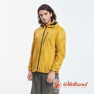 【Wildland 荒野】男 15D天鵝絨防風保暖外套-藤黃色 0A82922-124(天鵝絨/防風/保暖外套/連帽外套)