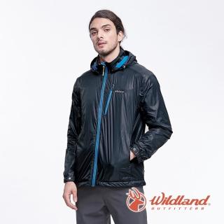 【Wildland 荒野】男 15D天鵝絨防風保暖外套-迎賓藍 0A82922-126(天鵝絨/防風/保暖外套/連帽外套)