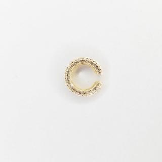 【Hyeon.K】韓國優雅925鍍銀配14k金貼鑽閃亮小耳環(金)
