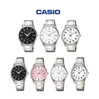 【CASIO 卡西歐】簡約鋼帶防水石英白面數字時尚對錶 MTP1303D/LTP1303