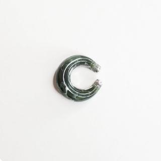 【Hyeon.K】韓國時尚翡翠綠色圓形造型耳扣(綠)