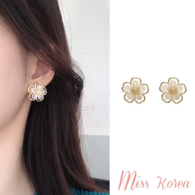 【MISS KOREA】韓國設計S925銀針甜美氣質簡約花朵耳環