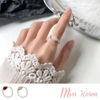 【MISS KOREA】韓國設計復古氣質珍珠戒(2色任選)